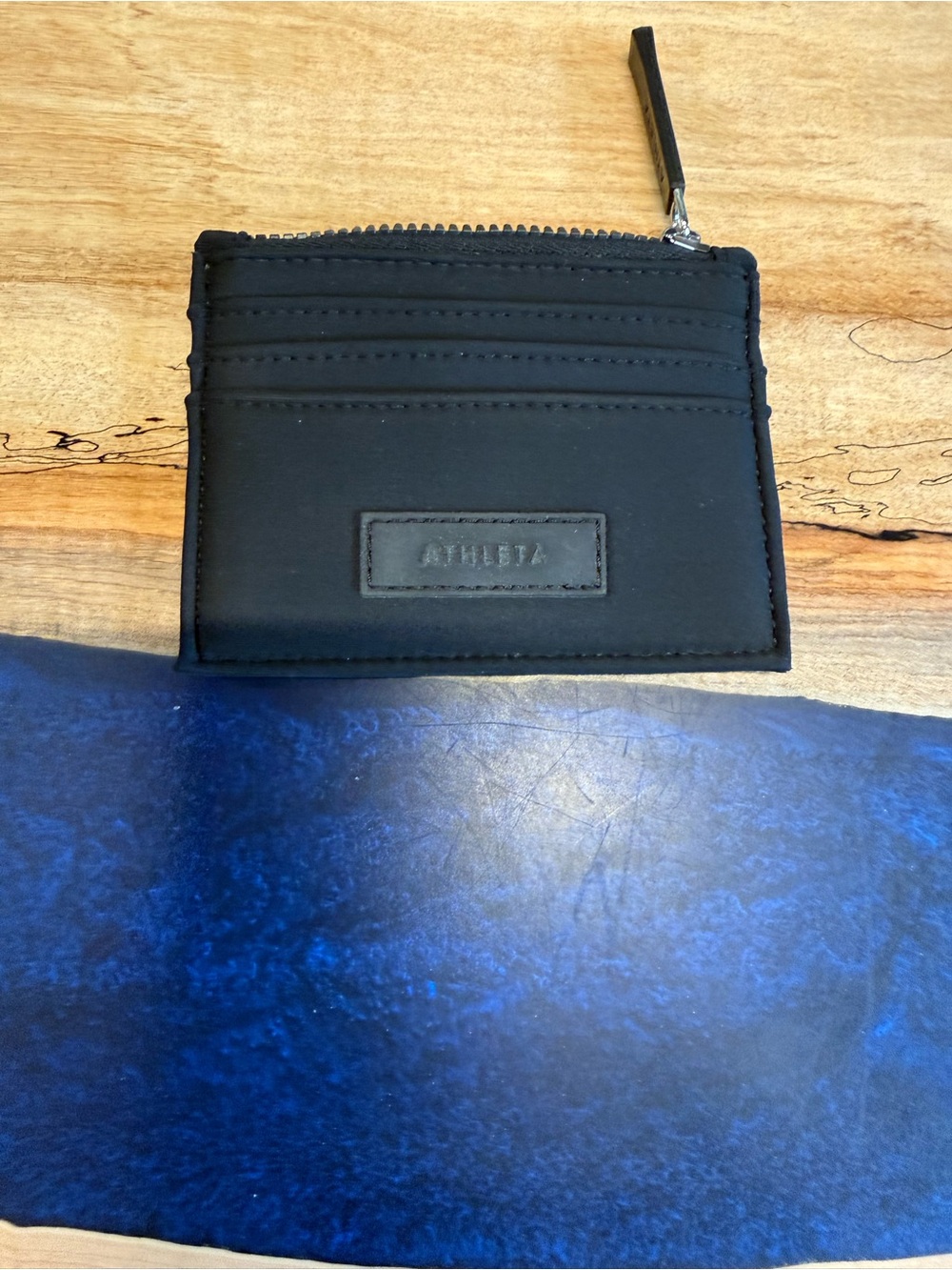 Athleta Black Slim Zip Card Holder